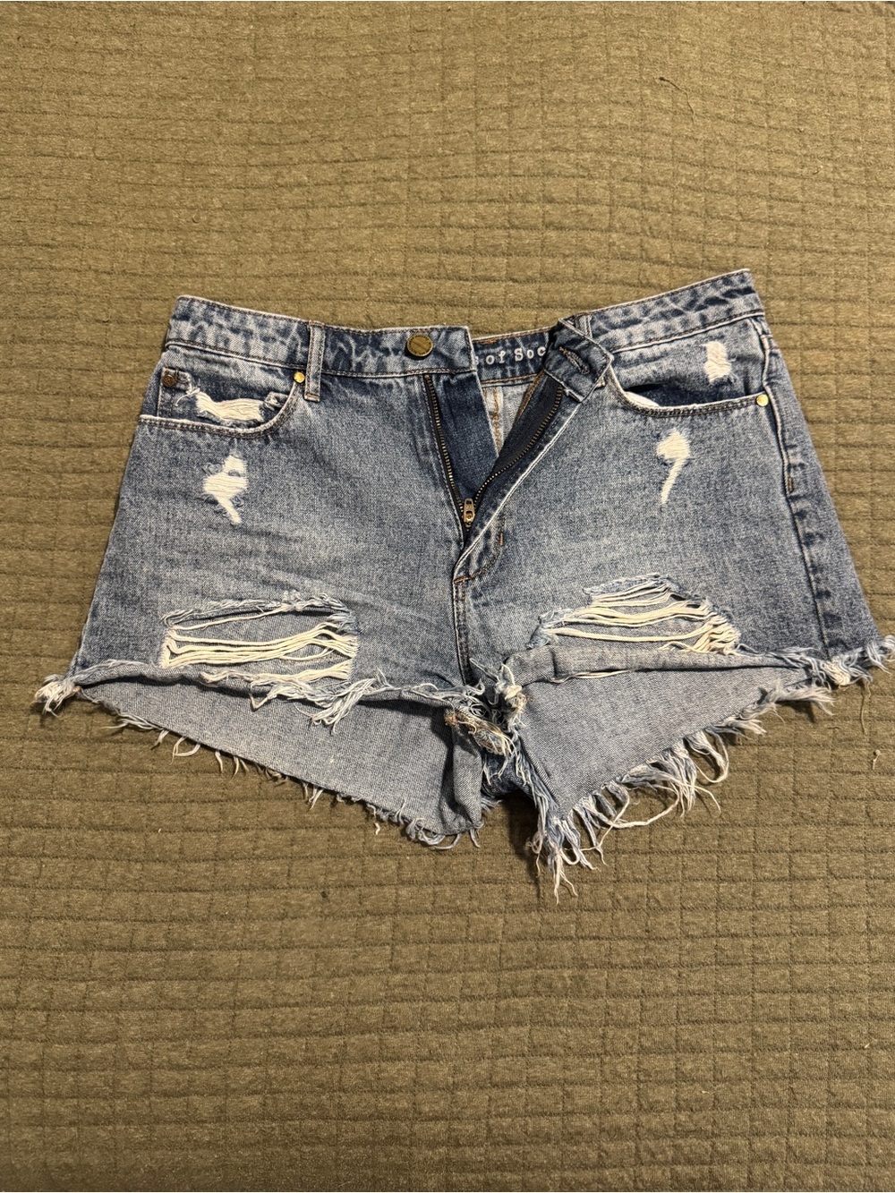 Y2K Distressed Denim Shorts Indie Sleaze Festival Size 27